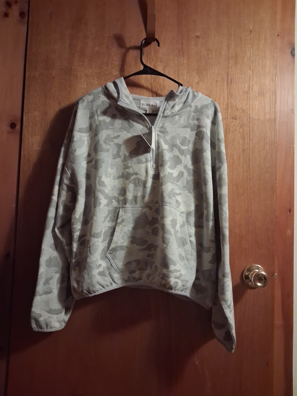 Olive & Oak Light Grey Camo Quarter-Zip Hoodie